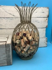 Olive and Oak Wire Pineapple Wine Cork Decor w/Corks