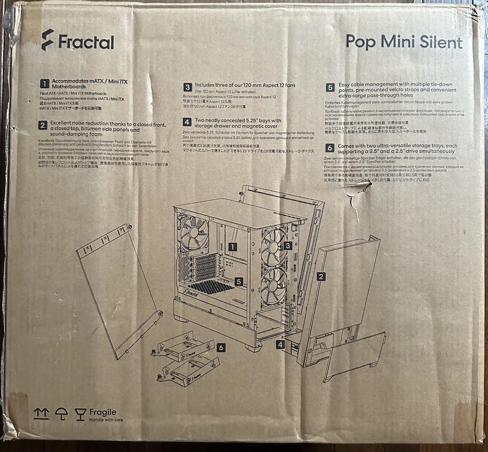 Estuche Diseño Fractal FD-C-POS1M-01 Torre Media Pop Mini Silencioso Negro Acero Foto 2 de 4