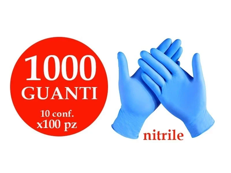 Guanti Monouso Nitrile Blu 100pz Senza Polvere