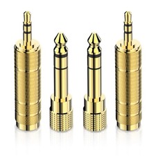 6.35mm to 3.5mm Audio Adapter Pack Gold Plated Stereo TRS Converters