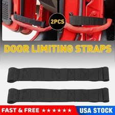 2pcs Door Limiting Check Strap Firm Wire Black Fit Jeep Wrangler CJ YJ TJ JK JKU