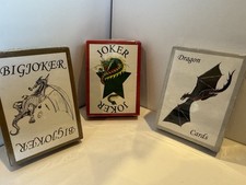 Dragon Cards Playing Card Decks Dragons Gold Red Silver Big Joker Joker Lot of 3