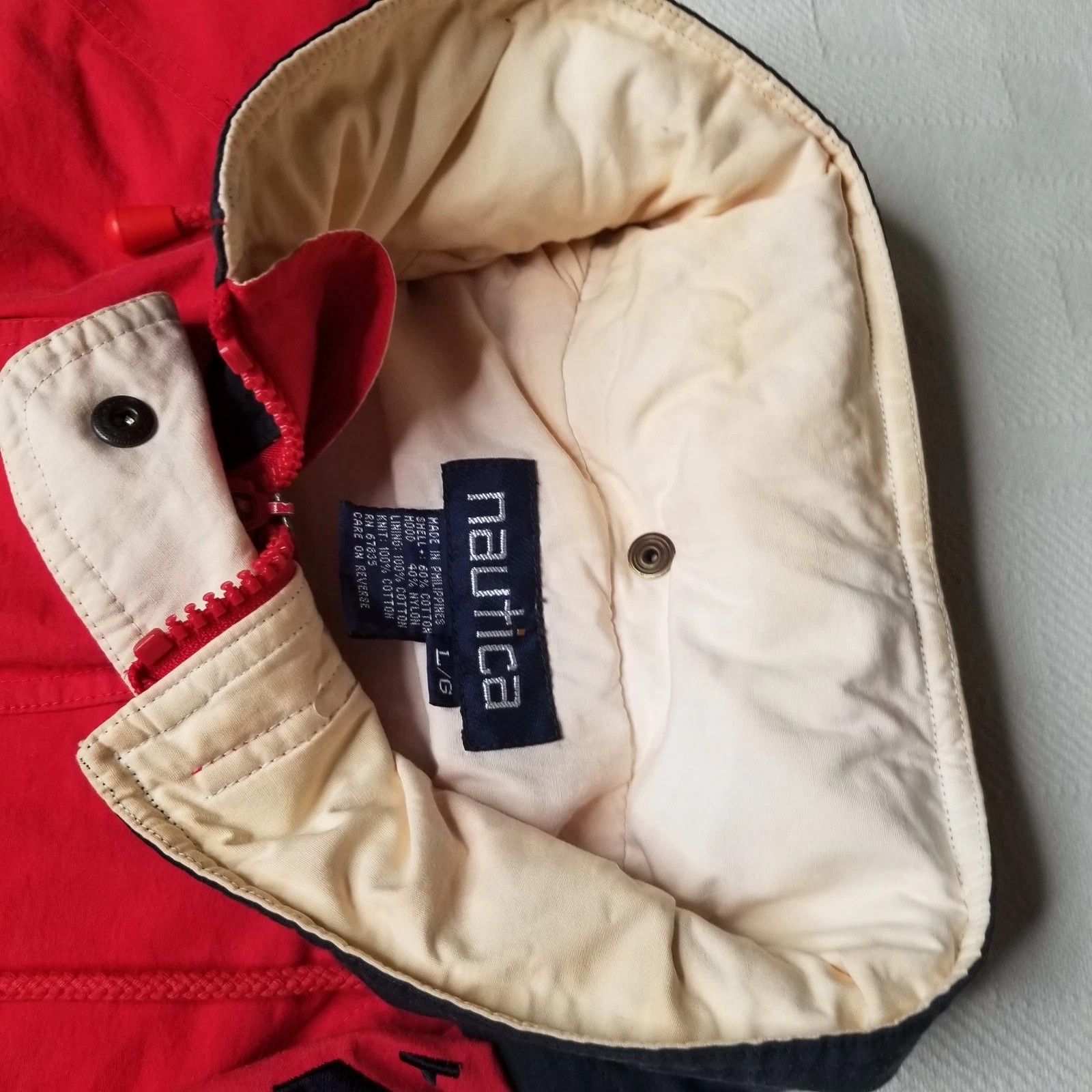 Vintage 90s Men's Nautica Challenge Jacket J Class Red Full Zip Large Spellout  image 6