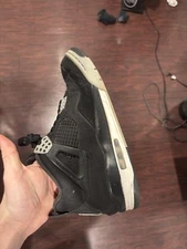 Size 8 -  Used and scuffed Jordan 4 Retro SE Mid Black Canvas