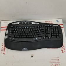 Logitech K350 Comfort Wave Wireless Keyboard with USB Dongle Tested Working
