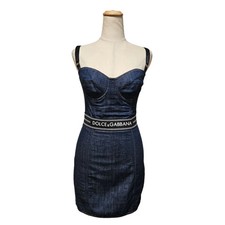 Dolce & Gabbana Indigo Denim Sleeveless Mini Dress Size Small