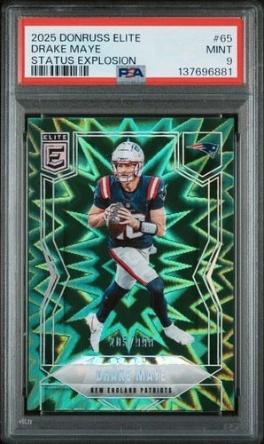 2025 Panini Donruss Elite - Drake Maye #65 Status Explosion /999 PSA 9