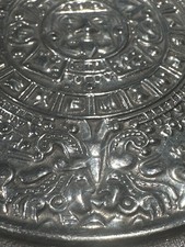 Buckle Mexican Aztec Calendar Round Sun Metal