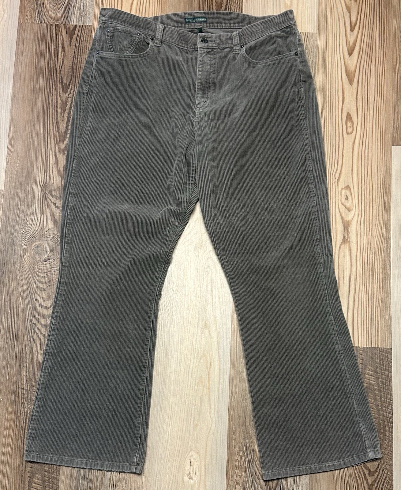 Ralph Lauren Jeans Company Womens Corduroy Pants Boot Cut Brown Size 16