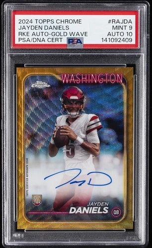 2024 TOPPS CHROME RC AUTOS VARIATIONS #RAJDA JAYDEN DANIELS 24/50 PSA 9 AUTO 10