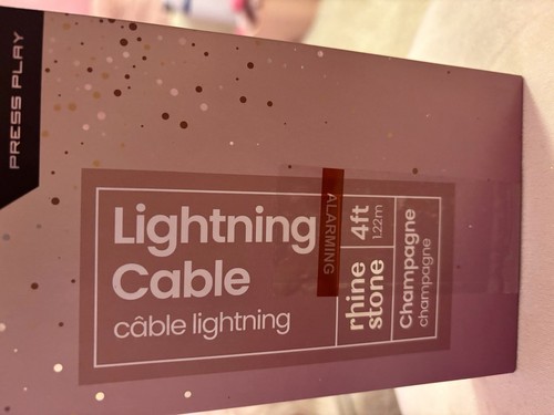 Rhinestone Cable Charger/New In Box/Never Opened/IPhone-IPad-IPod/Pink - Picture 2 of 8