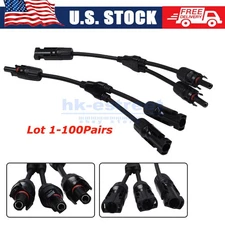Lot Solar Panel Y Branch Cable Connection Waterproof Adapter Connector Extension
