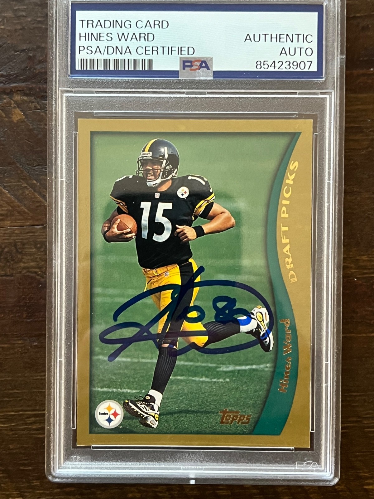 1988 Topps Gold Hines Ward Steelers Rookie autographed card PSA Perfect signed