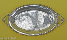 Serviertablett Silbertablett Tablett aus 800 Silber silver tray L.23,5 cm 