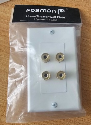 Fosmon Wandplatte, Bananenstecker, hohe Qualität, für 2 Lautsprecher, vergoldet