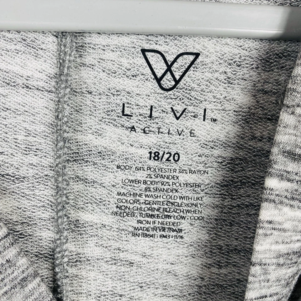 Sudadera con Capucha Livi Active Lane Bryant Talla 18 20 Space Dye Gris Azul Foto 3 de 3