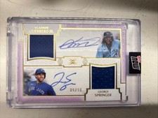 2024 Topps Definitive Dual Autographed Relic Card Guerrero / Springer Purple /10
