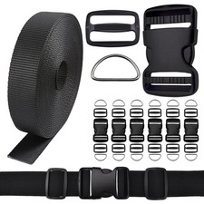 3/4 Inch Buckles Straps Set 6 Yards 3/4 Inch Black Nylon Webbing Strap 6 Pcs Qui