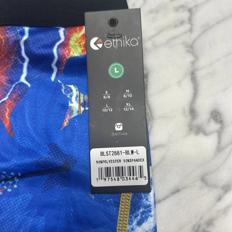 Calzoncillos boxer grandes Ethika para niños jóvenes nuevos con etiquetas ropa interior gráfica de lava azul brillante Foto 3 de 4