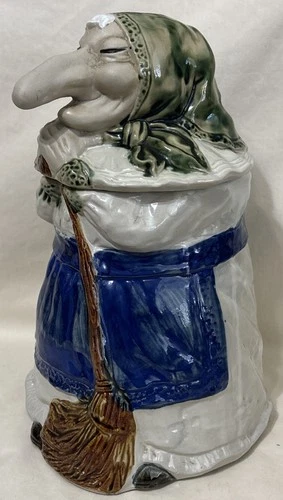 Baba Yaga or Kitchen Witch Cookie Jar - Vintage Ceramic