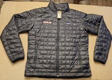 NWT Patagonia Men's Nanopuff Full-Zip Jacket Black Size Large "FAA" LOGO