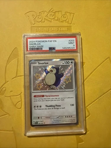 SNORLAX PSA 9 2024 POKEMON PALDEAN FATES PAF EN #202/091 SHINY RARE 277