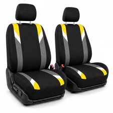 Yellow Cloth Car Seat Covers with Removable Front - Set of 10
