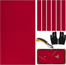 Pre-Cut Pool Table Felt Replacement Kit - 8Ft Billiard Cloth W/Gloves, Strips 
