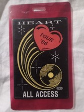 Heart Tour '86. All Access Laminate Vintage Original Backstage Pass