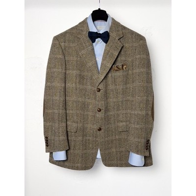 Harris Tweed x Mario Barutti Light Brown Men's Blazer, US 42S, EU 26