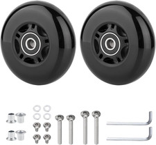 Universal Luggage Replacement Wheels 64x24mm - Silent PU Caster with ABEC-9 6...