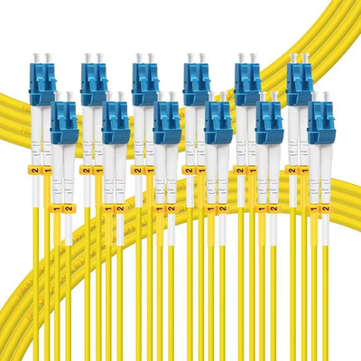 FLYPROFiber- 1M-6Pack OS2 LC to LC Single Mode Fiber Patch Cable, SM Fiber Optic
