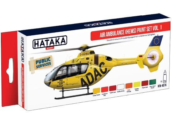 Hataka HTKAS76 8 x 17ml - Acrylic Paint Set - Air Ambulance (Hems)  vol. 1
