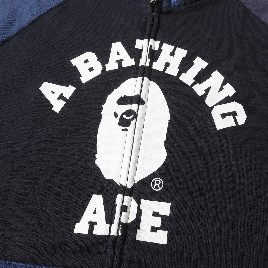 A BATHING APE (BAPE) Felpa con cappuccio base A BATHING APE taglia:L colore mimetico college logo zip usata BEEG 0