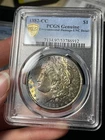 1882-CC UNC Detail Morgan Silver Dollar Toned Unique Toning Carson City