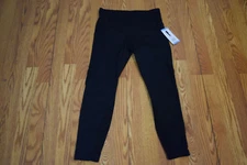 NWT Womens ACTIVE LIFE Black Mesh Inserts Thick Waist Active Pants Sz S