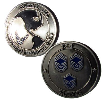 US Air Force Chief Master Sergeant Top 3 Outstanding Performer Challenge Coin