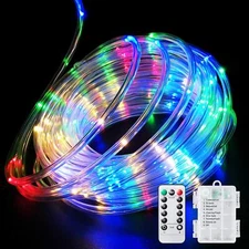 Fitybow LED Rope Lights Battery Operated String Lights 40FT 120 LEDs 8 Modes Fai