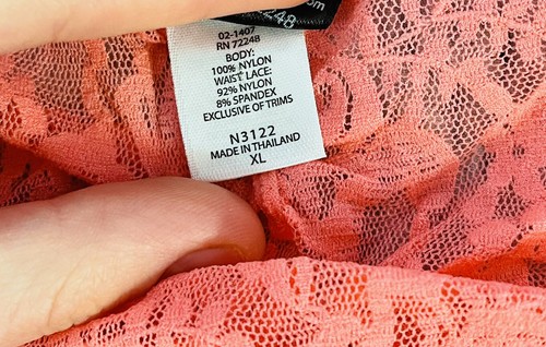 New With Tags Vtg FELINA XL Peach Pink Lace Underwear N3122 Nordstroms - Picture 7 of 11