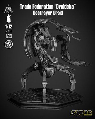 Star Wars 3D Models 1/12 Scale Trade Federation Droideka Figure kit