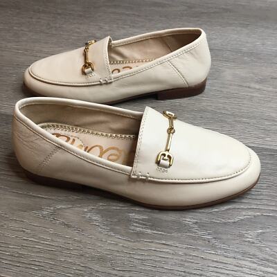 Sam Edelman Loraine Girls Slip On Ivory Loafers Goldware  display picture 3