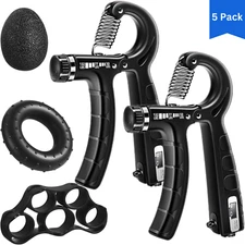 Adjustable Resistance Hand Grip Strengthener Workout Kit Ring Finger Stretcher