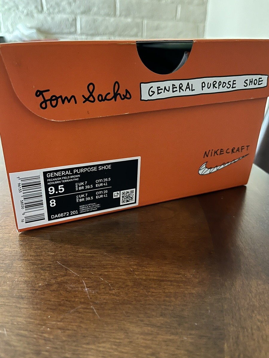 Tom Sachs x NikeCraft General Purpose Shoe Brown DA6672-201 Size