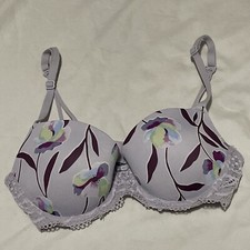 Auden THE DAYDREAM Purple Floral Demi Underwire Push Up Bra 32B