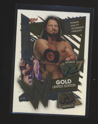 2021 Topps WWE Slam Attax AJ Styles Gold Limited Edition #LE7G
