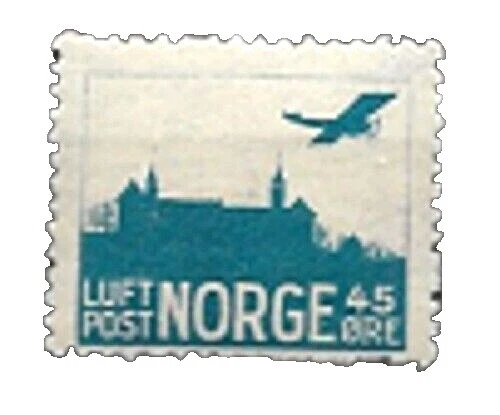 Estampillas de correo aéreo noruego de Aviación