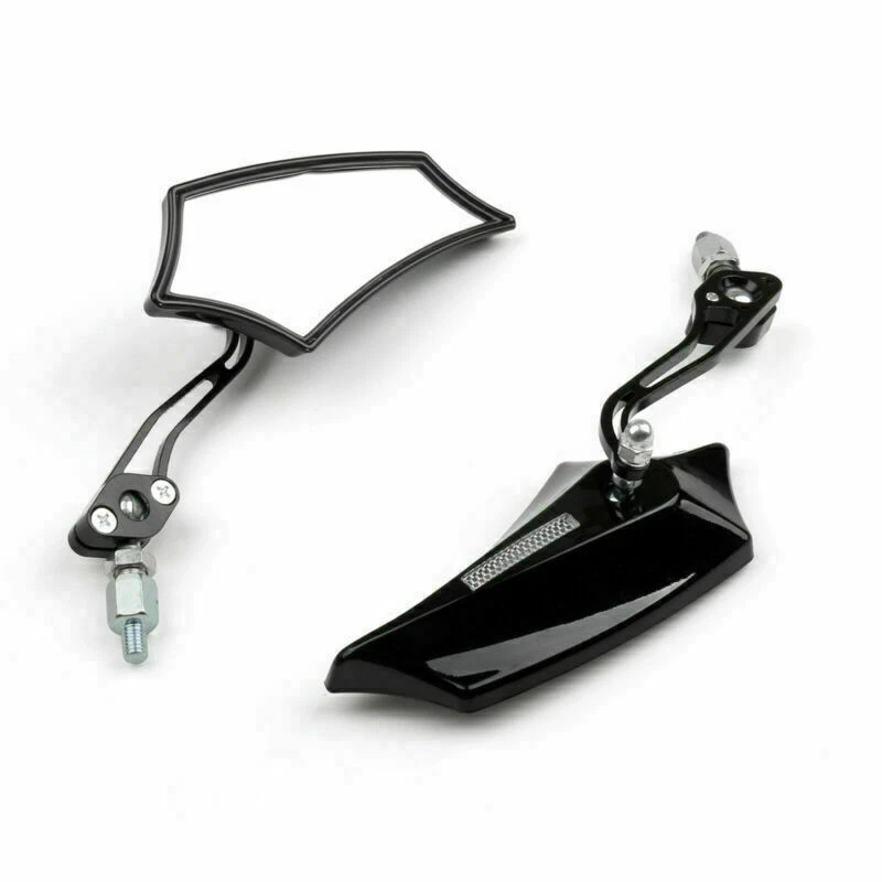 Espejos retrovisores para motocicletas Chopper Cruiser Street Dirt Bike 8 mm 10 mm negros Foto 2 de 4