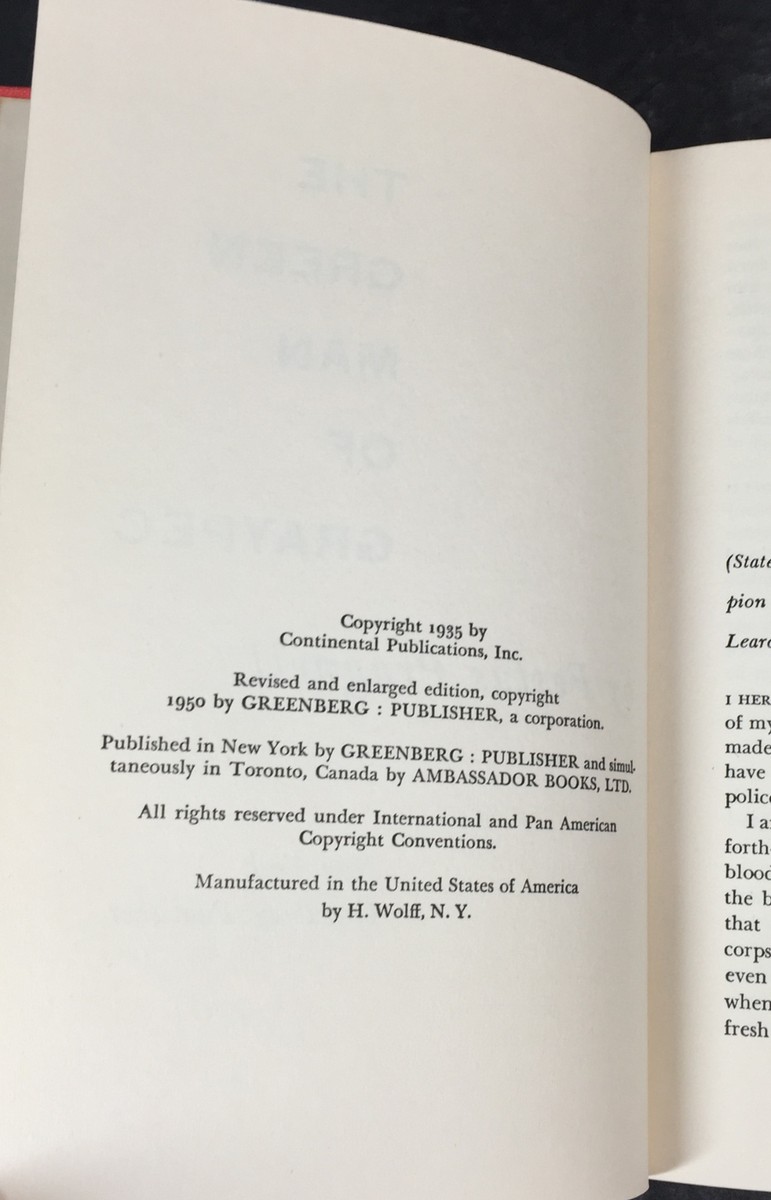 The Green Man of Graypec by Festus Pragnell, Greenberg 1950, Hardcover no DJ The Green Man of Graypec by Festus Pragnell, Greenberg 1950, Hardcover no DJ