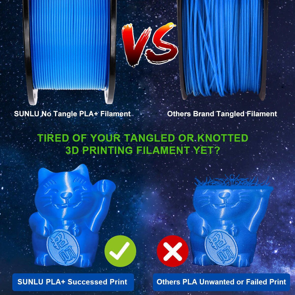 【BUY 3 GET 4】SUNLU PLA/PLA PLUS/PETG/SILK/ABS/META/MATTE 1KG TPU500G