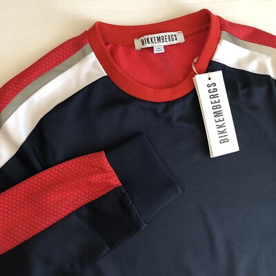 Bikkembergs Mens XS Pullover Sweatshirt Long Sleeve Crewneck Multicolor NWT